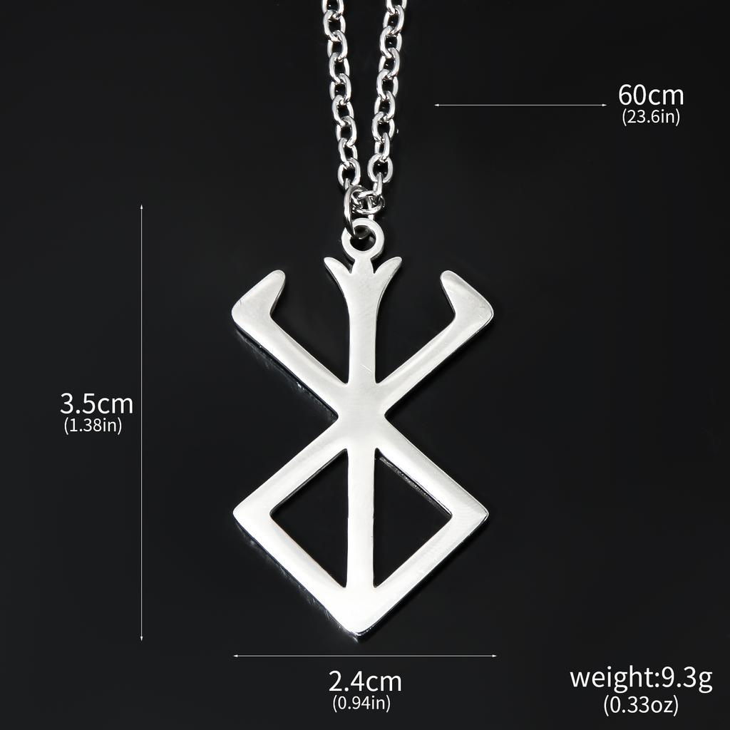 Anime Berserk Stainless steel Logo Necklace Guts Sword Logo Pendants Unisex Costume Jewelry Decoration Necklace Halloween Gift