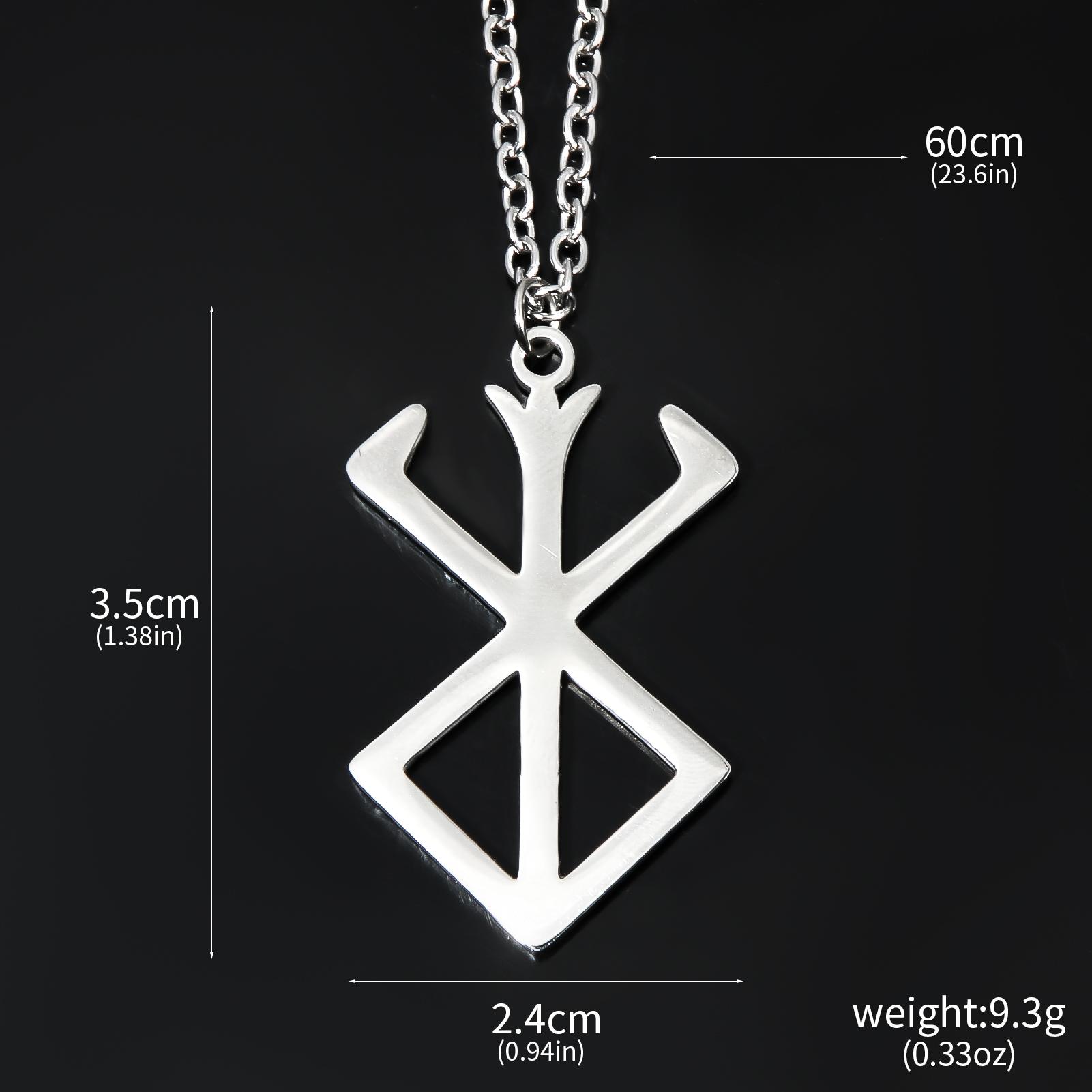 

Anime Berserk Stainless steel Logo Necklace Guts Sword Logo Pendants Unisex Costume Jewelry Decoration Necklace Halloween Gift