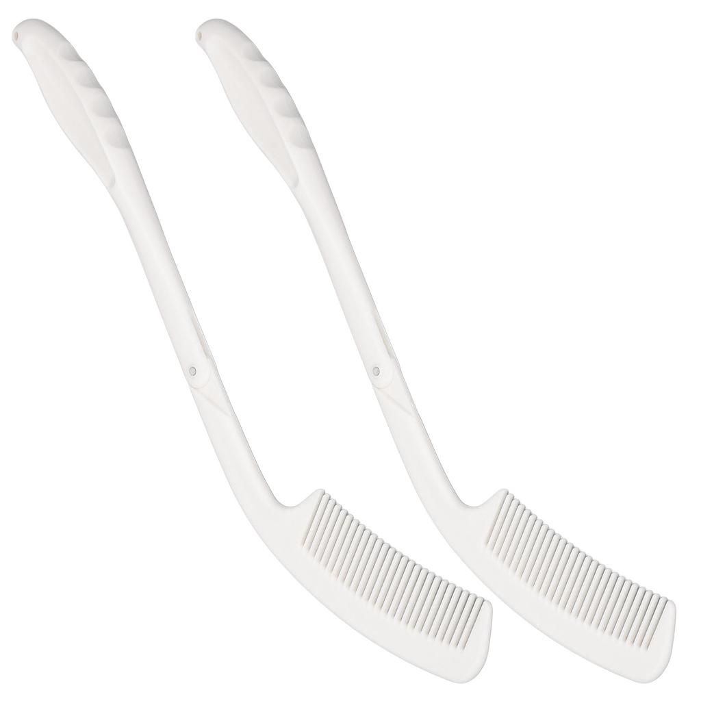 2pcs Long Curved Handle Comb Fodable Portable Convenient Hair Care Comb for Elderly Disabled People