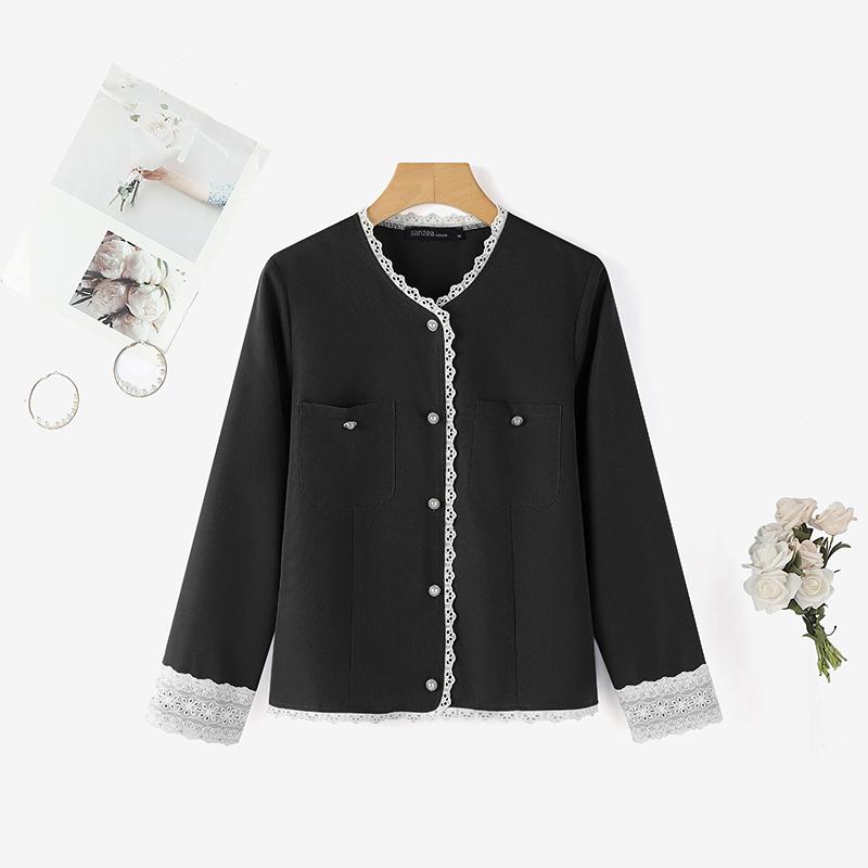 

Жіноча повсякденна блуза з круглим вирізом і довгим рукавом ZANZEA 4XL чорний