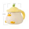 Cute Little Duck with Lid Souvenir Small Gift Cartoon Mug Large Capacity Simple Home Ceramic Cup Office