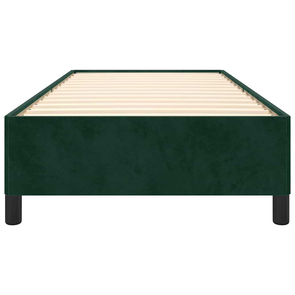 Bed Frame without Mattress Dark Green 90x190 cm Velvet