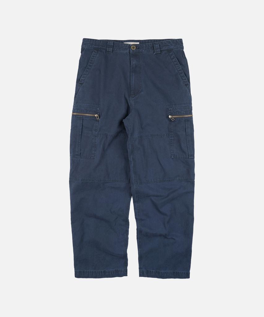 FRIZMWORKS Washed Cotton Zip Cargo Pants _ Navy