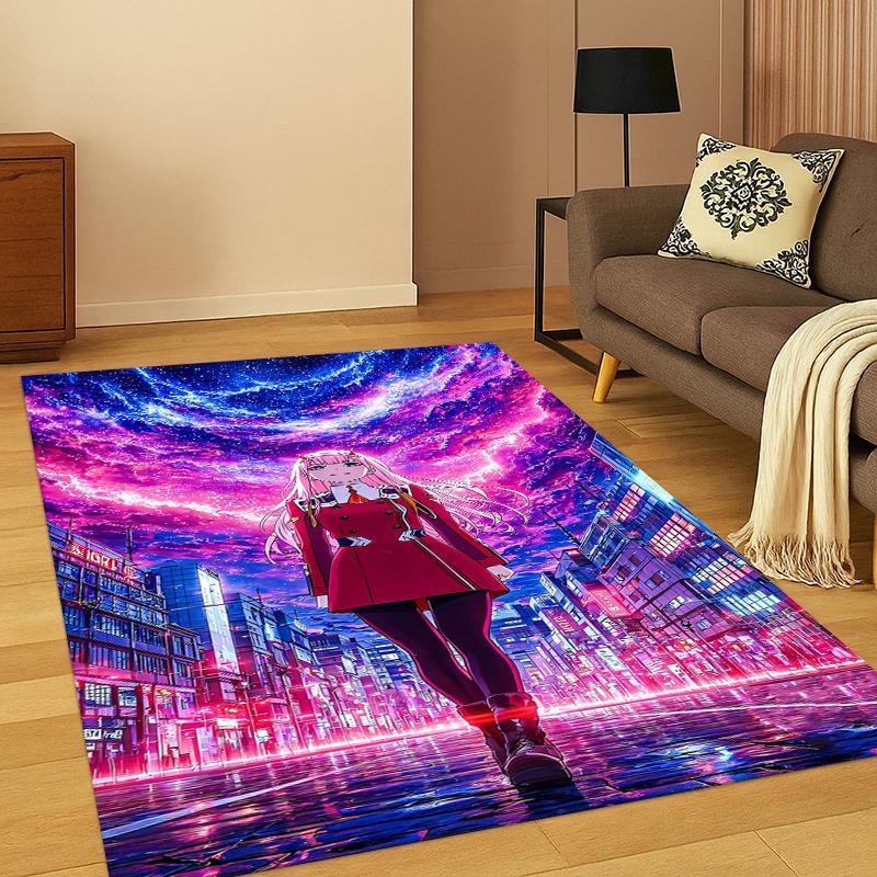 Sexy Girl Zero Two DARLING In FRANXX Cartoon Carpet Rug for Bedroom Living Room Sofa Doormat Home Decor,Kid Area Rug Non-slip