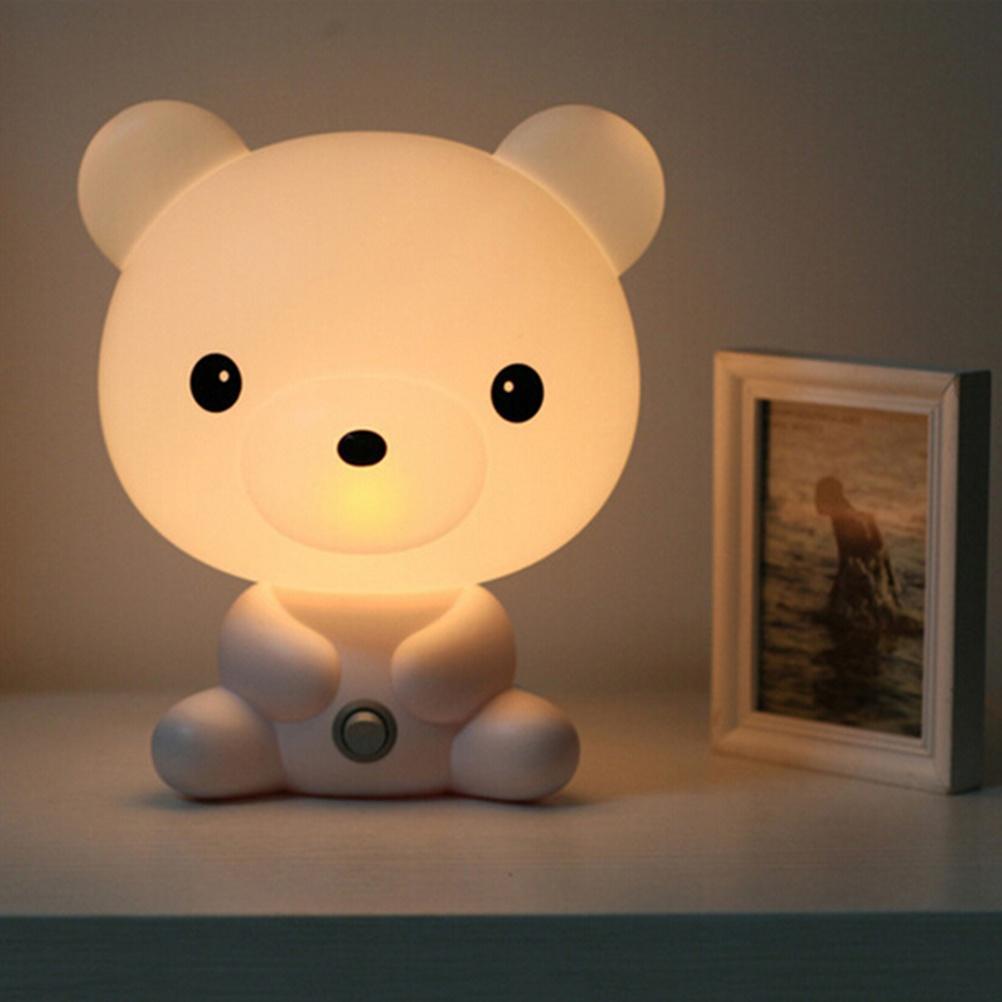 Led Night Light Plug in Kids Cute Panda//Rabbit//Dog//Bear Cartoon Sleeping Lamp