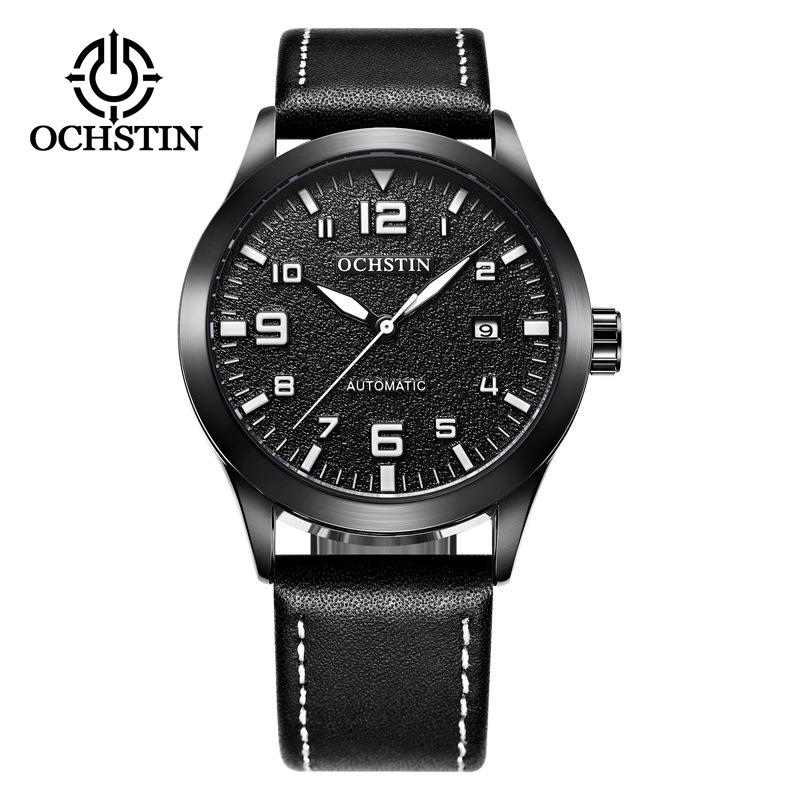 OCHSTIN retro leather automatic mechanical watch trendy casual business watch men