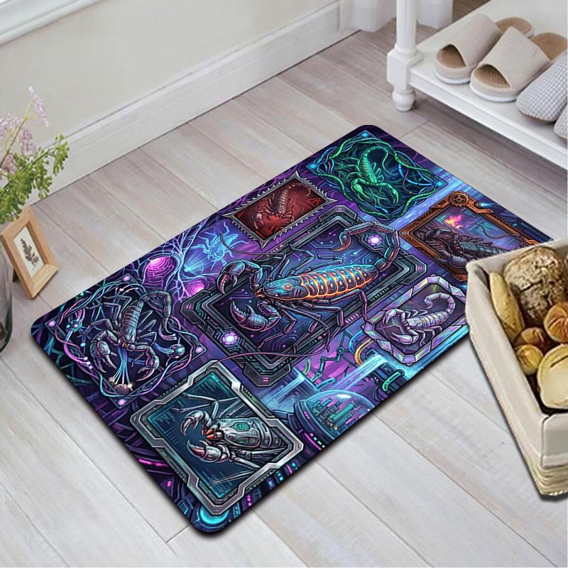 Cybernetic Scorpion Evolution Pattern Rug Floor Mat for Living Room or Bedroom Soft and Comfortable Carpet a Gift for Birthday and Holiday.