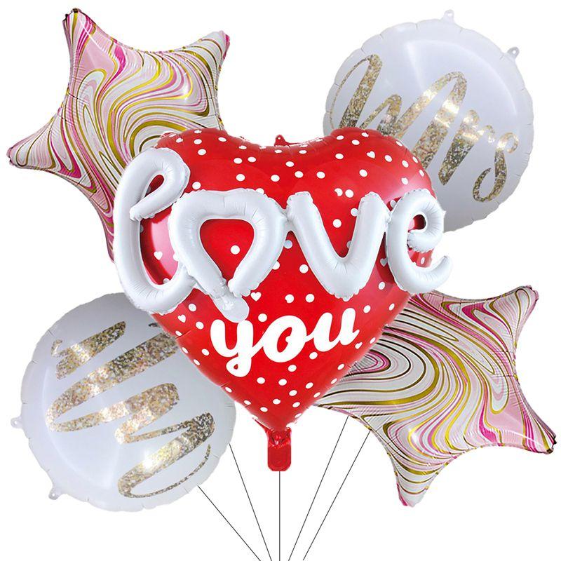 22-inch Round Happy Birthday Love Letter Balloon Set Party Decorations Foil Balloons