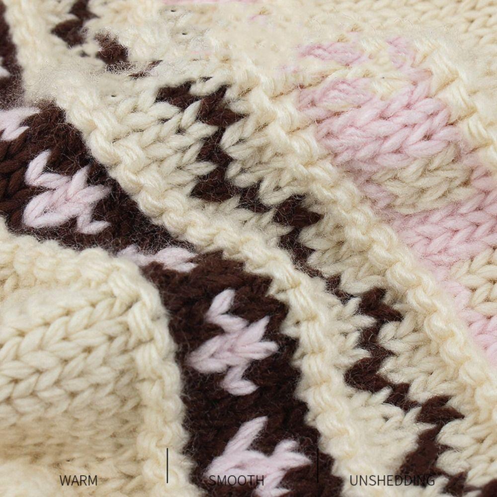 Printed Fair Isle Style Beanies Warm Ear Protection Hat Fashion Lei Feng Hat Girls