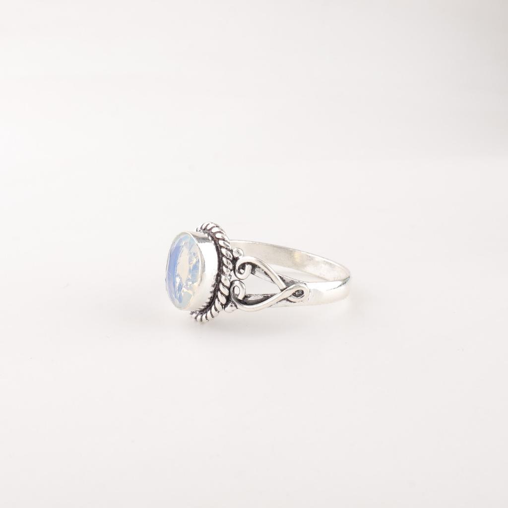 Natural Milky Opal Gemstone 925 Sterling Silver Jewelry Handmade Ring For Friend RR-8-17