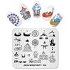kads Immaturity 006 Nail Stamping Plates Nail Art Stamp Template Plate DIY Manicure Nails Accessories Pirate Ship Castle Ferris Wheel