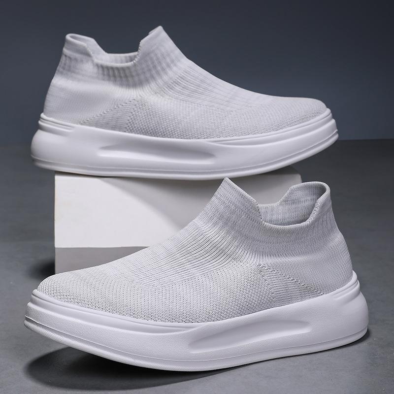 

Spring and summer new breathable mesh shoes thick-soled fly-woven foot socks casual shoes 45