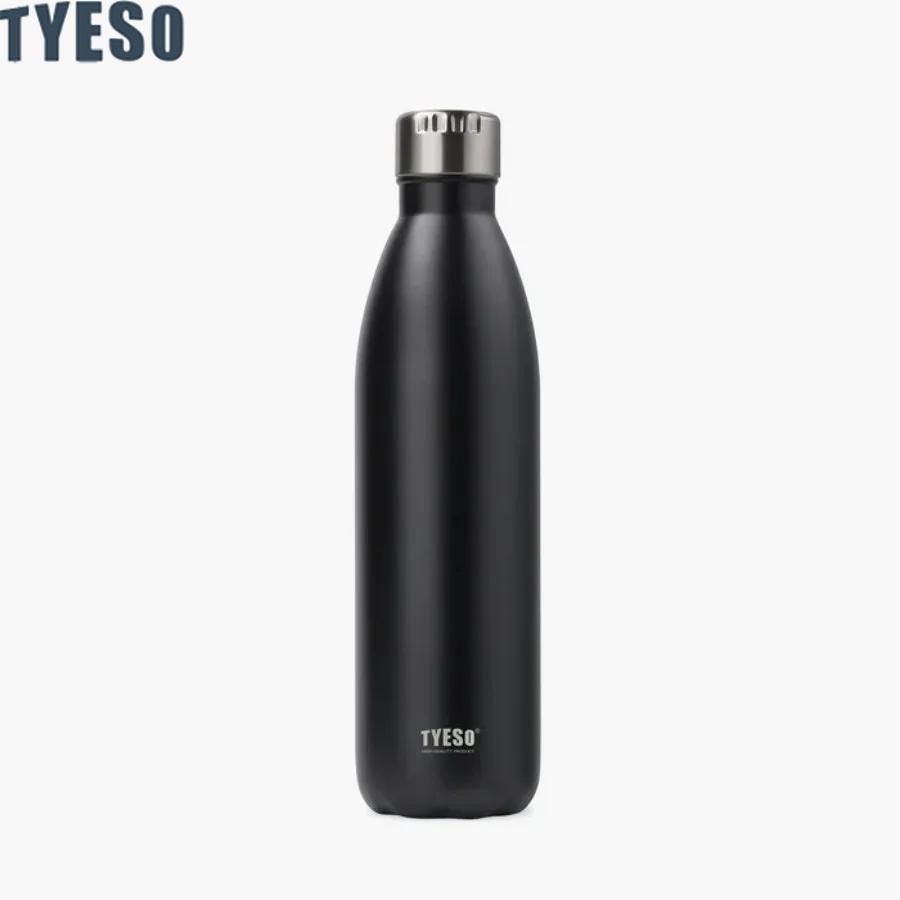 Tyeso 1000ml Stainless Steel Cola-Shaped Sports Water Bottle Vacuum Insulated Thermal Cup Portable Bike Bottle Travel Tumbler