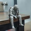 Tactical Equipment Sculpture 3D Printed Soldier Figurine Ornament, Sitting Statue, Desk Accessory Funny Tired for Table Shelf Edge Decor Miniature