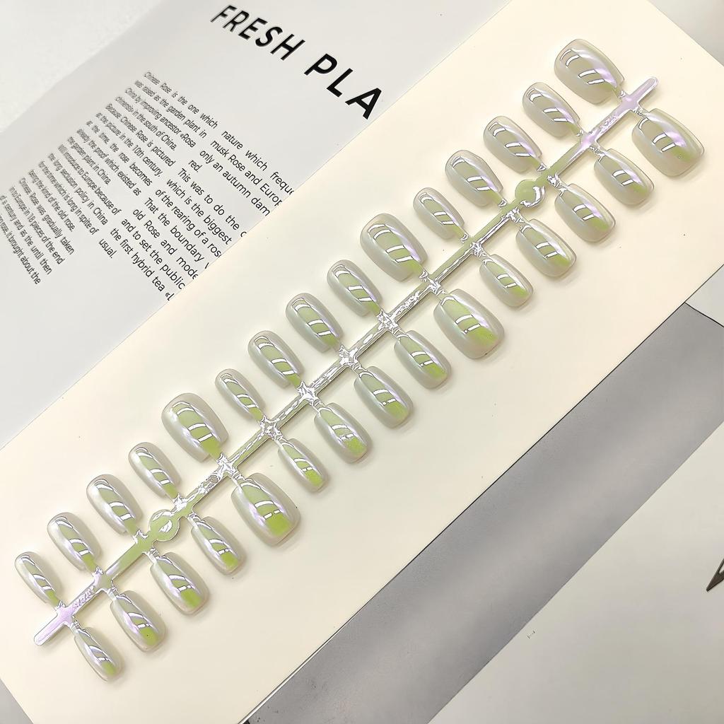 Aurora Cat-Eye Gradient Blush Electroplated Nail Tips