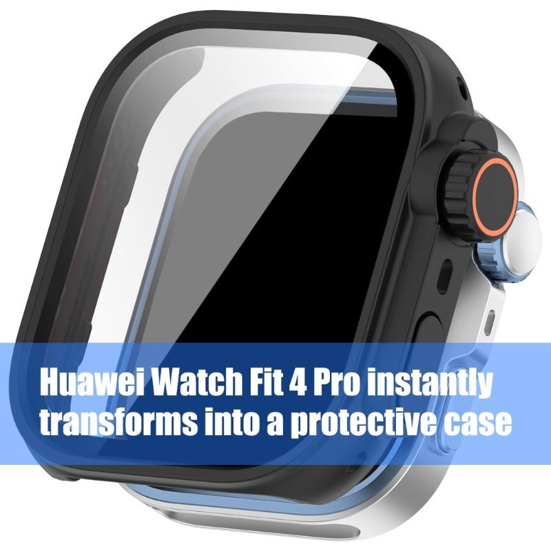 Smartwatch Shell PC Glass Antidust Case Guard For Watch Fit 4 Screen Protector Frame Shell Safe Quick To Attach & Detach