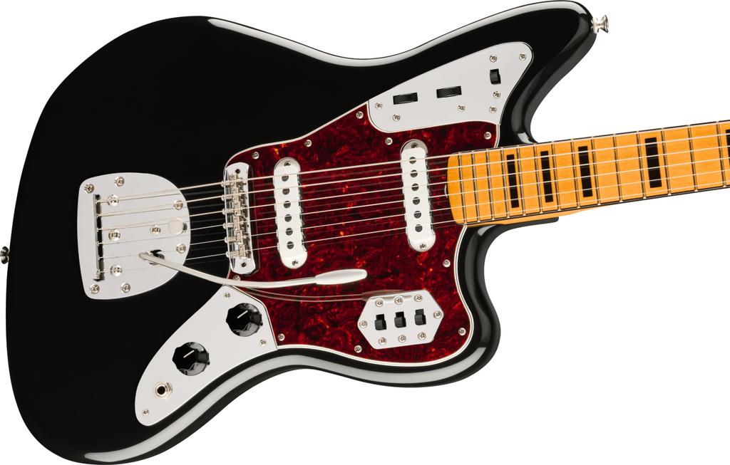 Fender Mexican Electric Guitar II Maple Black with Soft Case Vintera® '70s Jaguar®, Fingerboard,