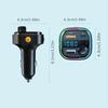 Bluetooth 5.0 FM-sender Håndfri bilradiomodulator MP3-spiller med 22,5W USB superhurtigladeadapter for bil