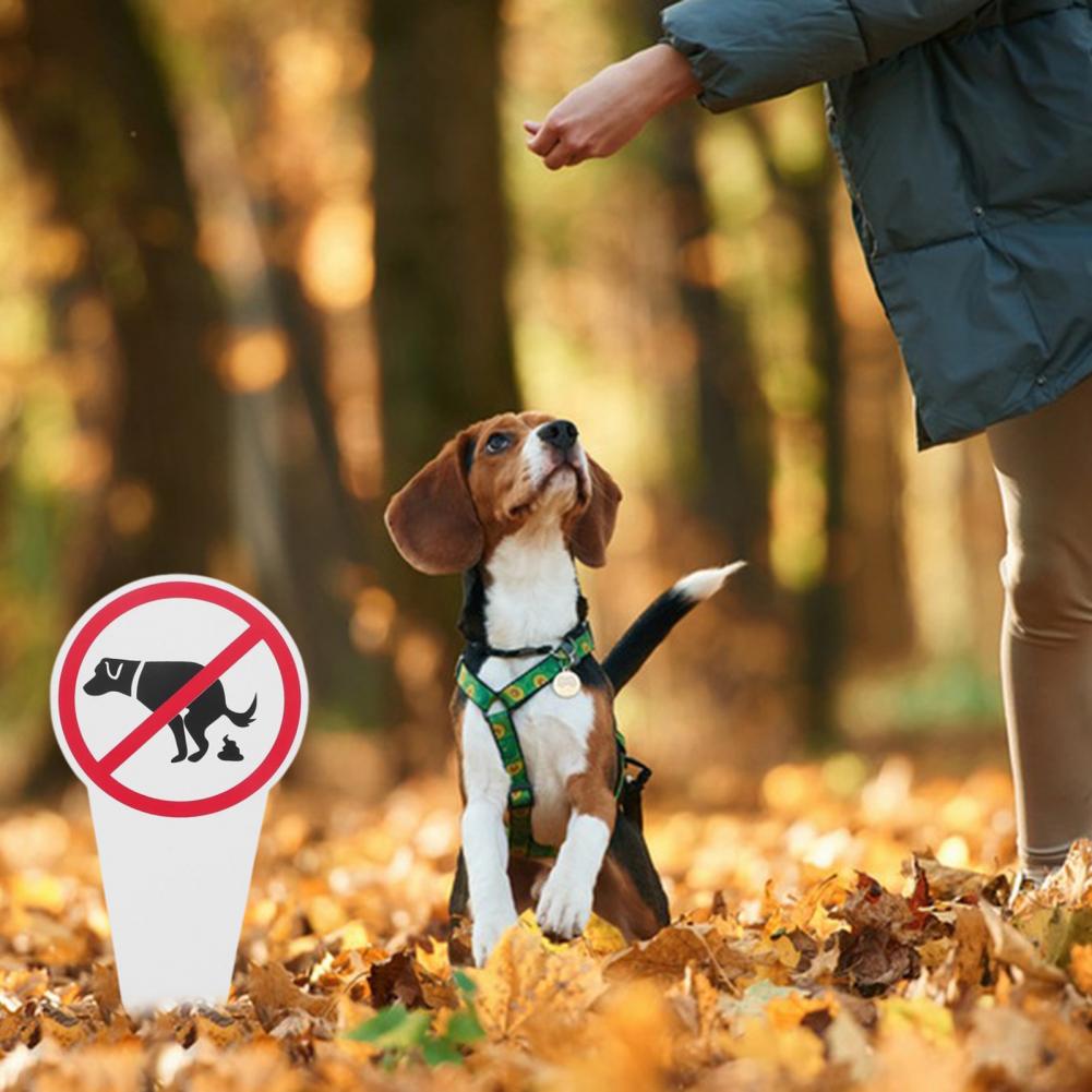 1/2/3Pcs 30*15cm No Dog Poop Sign Stake Double Sided Outdoor Garden Yard Stop Dog Pooping Warning Sign Spike Indicator Decor