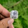 Sterling Silver Radiant Dendrite Opal Gemstone Birthday Statement Ring Jewelry