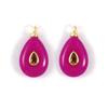 1PC Natural Stone Brass Charms 18K Gold Plated Cubic Zirconia & Gemstone Geometric Pendants for Women Diy Necklace Making