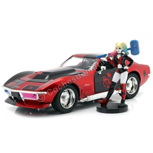 JADA TOYS 1/24 Scale HWR DC Bombshells 1969 Corvette Stingray with Harley Quinn Diecast Model Car