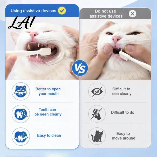 Pet Tooth Brushing Helper Helper Clear Teeth Cleaning Aid Reusable Dental Care Easy Tool Tool Holds The Lip Aside for Dogs Cats Dog