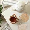 4/8 Pcs Woven Cotton Drink Coasters Absorbent Coasters  Wooden Table Protection