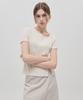 HYEYEONG KIM Boucle Asymmetrical Neck Short Sleeve Blouse - Ivory