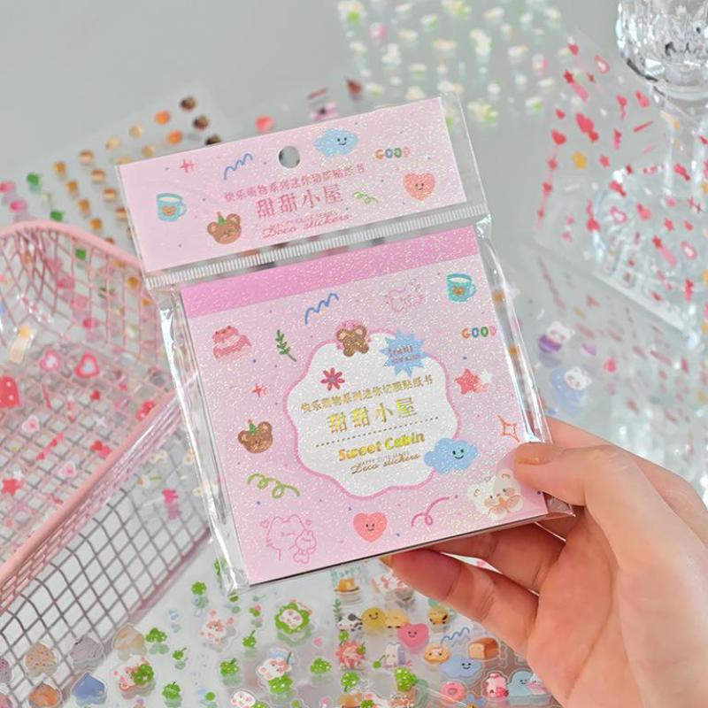28Sheets/Book Cute Mini Graffiti Cut Film Sticker Book Creative Handbook Diy Picture Book Phone Case Nail Art Decoration Sticker