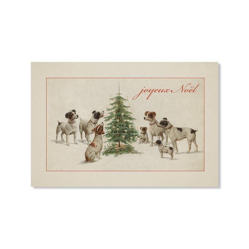 Christmas Gallery Wall Art Prints Rustic Winter Oil Painting Canvas Poster Holiday Decorative Wall Pictures Farmhouse Wall Decor