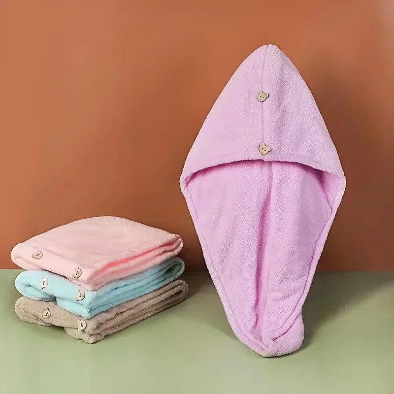 Toalla para el cabello de secado rápido Accesorios de baño para mujeres Cuidado Correa para sombrero Hebilla Toalla de sauna