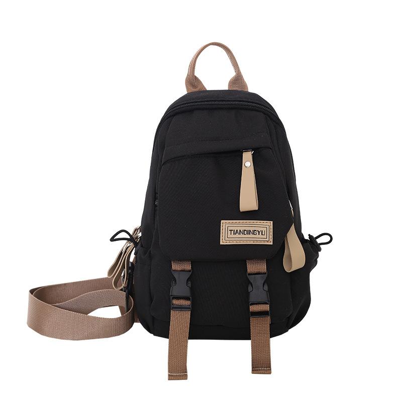 Nylon Casual Chest Bag, Large Capacity, Unisex, Crossbody Sling Backpack, with Multi-Pocket, Zipper Closure, for Daily Commute