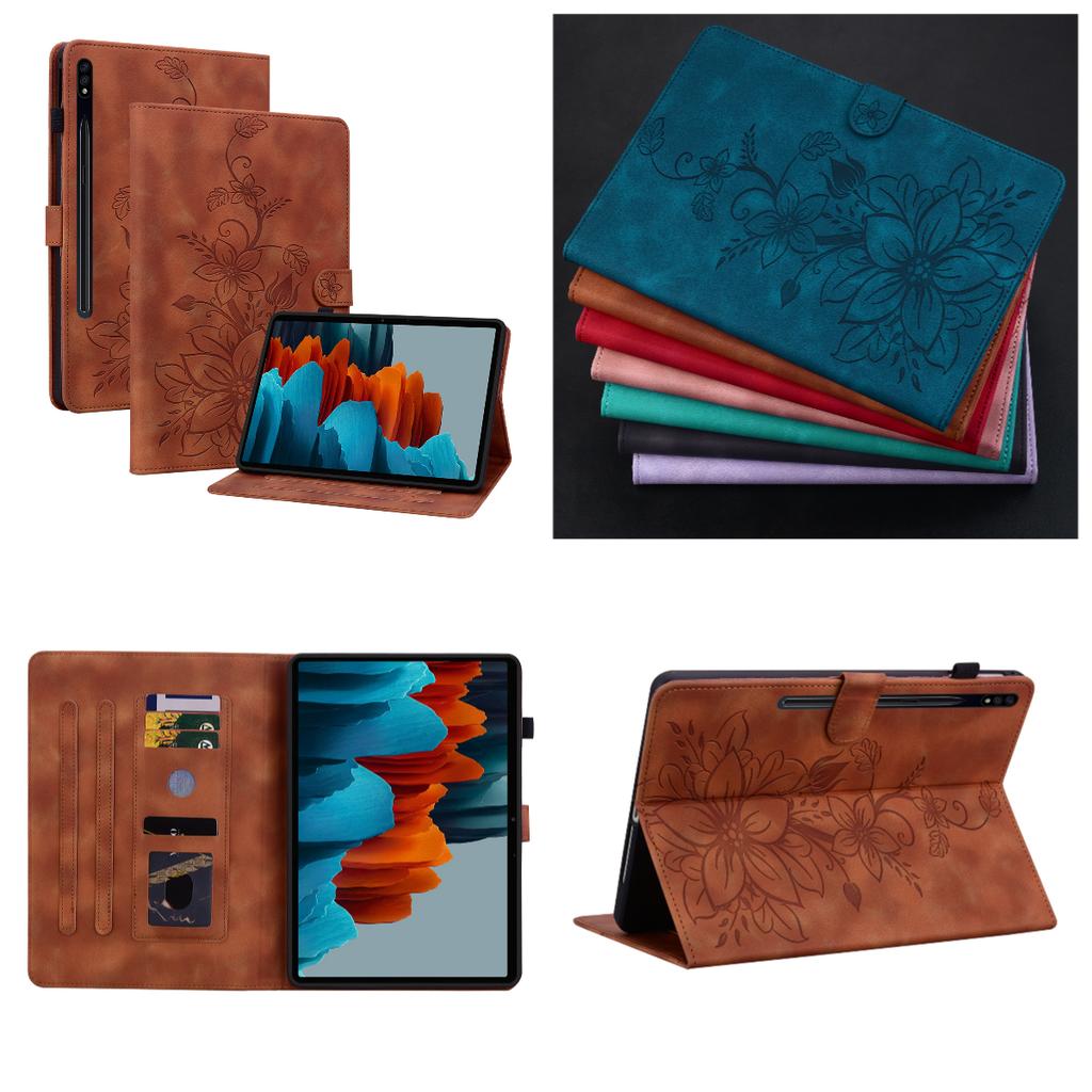 For Samsung Galaxy Tab S8+ / Galaxy Tab S8 Plus (SM-X800;SM-X806).PU Leather Exquisite Floral Embossed Design Tablet Case