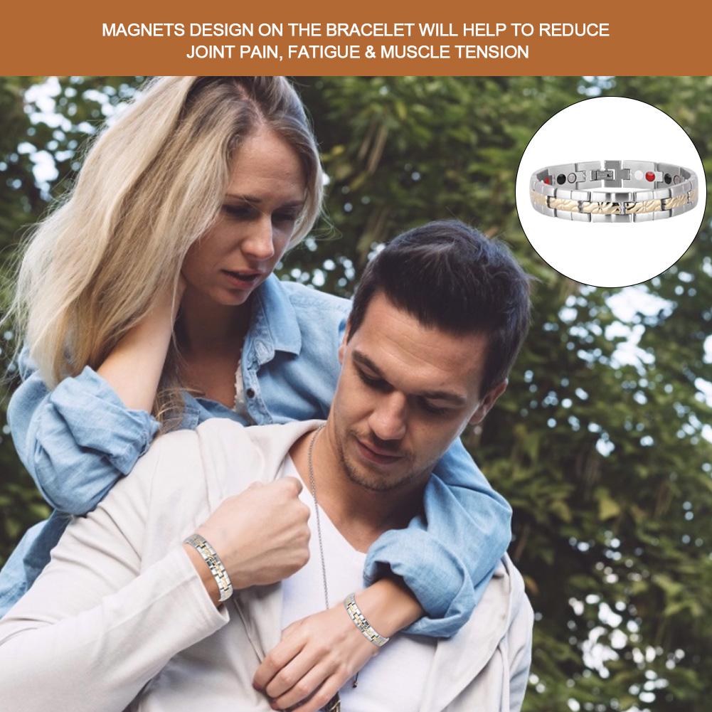 Titanium Steel Magnetic Therapy Bracelet Health Care Lose Weight Bracelet for Men