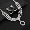 Sparkling Women's Rhinestone Jewelry Set Water Drop Pendant Crystal Jewelry Set  Party Banquet