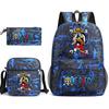 One Piece Luffy Anime Print Student Backpack Set Shoulder Bag Pencil Case Boys Girls School Bags