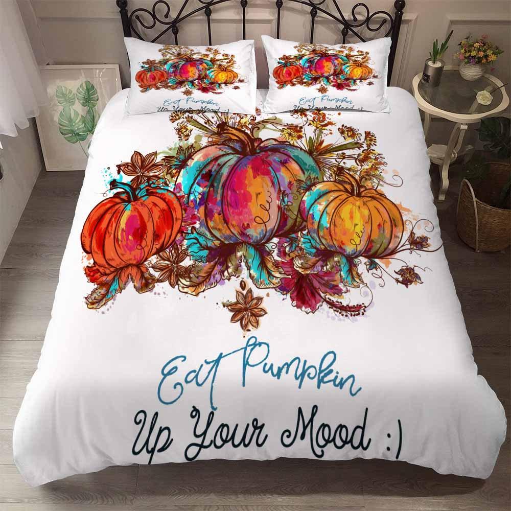 Bettwäsche OEM Bedrucktes Bettbezug-Set Schlafzimmer Bettwäsche Halloween Dekorationen Kissenbezüge Horror Housse De Couette Erwachsene Weiß
