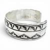 Great Navajo Stampwork Sunburst Mountain Pattern Bangle Bracelet Silver 925 Used
