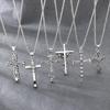 Stainless Steel Cross Pendant Necklace for Men Vintage Jesus Crucifix Carved Cross Necklaces Gothic Punk Religious Jewelry Gift