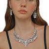 Bridal Jewelry Two-Piece Set Alloy Diamond Necklace Evening Dress Earrings Set Yiwu Jewelry