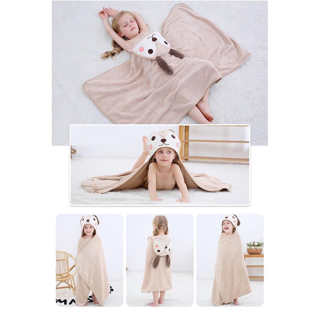 Toddler Baby Boys Girls Cute Cartoon Plush Receiving Blanket Cloak Wrap Bathrobe