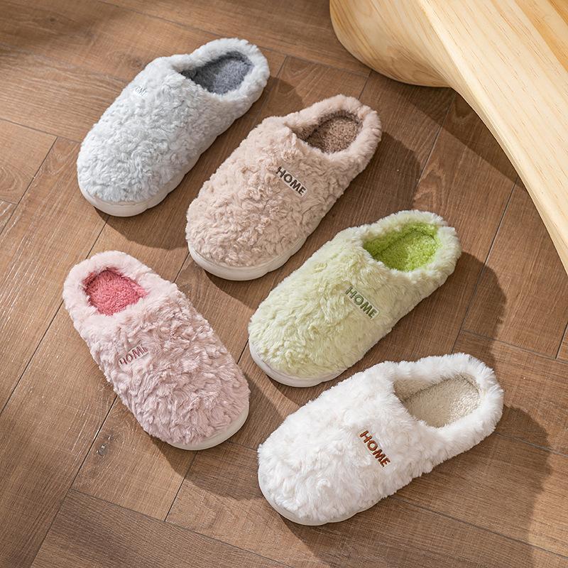 Cotton slippers autumn and winter 2025 new indoor home thick-bottomed non-slip warm plush slippers