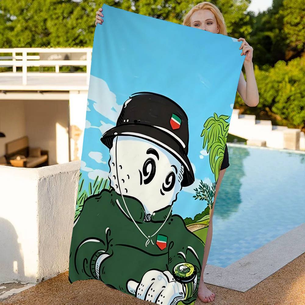 L-Leisure M-Malbones Golf Beach Towel Cartoon Cute Summer Kids Large Bath Pool Beach Towel Microfiber Absorbent For Swimming