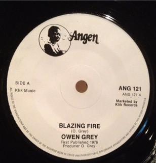 

7inch Record OWEN GRAY - Blazing Fire ANG121 Angen 1976 UK Reggae, Ska & Dub Used