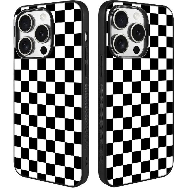 Tnarru Checkered Pattern Compatible with iPhone 14 Pro Case Hard PC Back and Soft TPU Sides Non-Slip Scratchproof Shockproof Protective Cute Phone