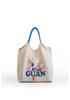 Japanese Style Handmade Waterproof Nylon Canvas Bag with Embroidered Patterns, Large Capacity