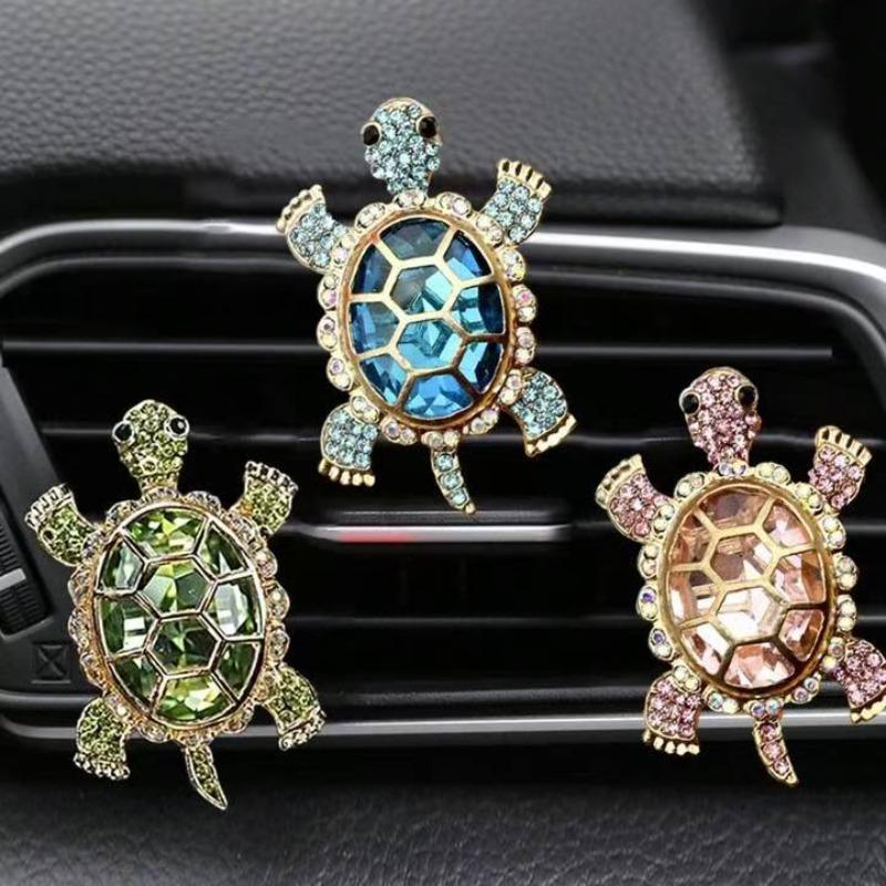1pc Crystal shiny cute Turtle Air Outlet Decorations Car Air Conditioner Air Vent Personalized Interior Decoration Accessories