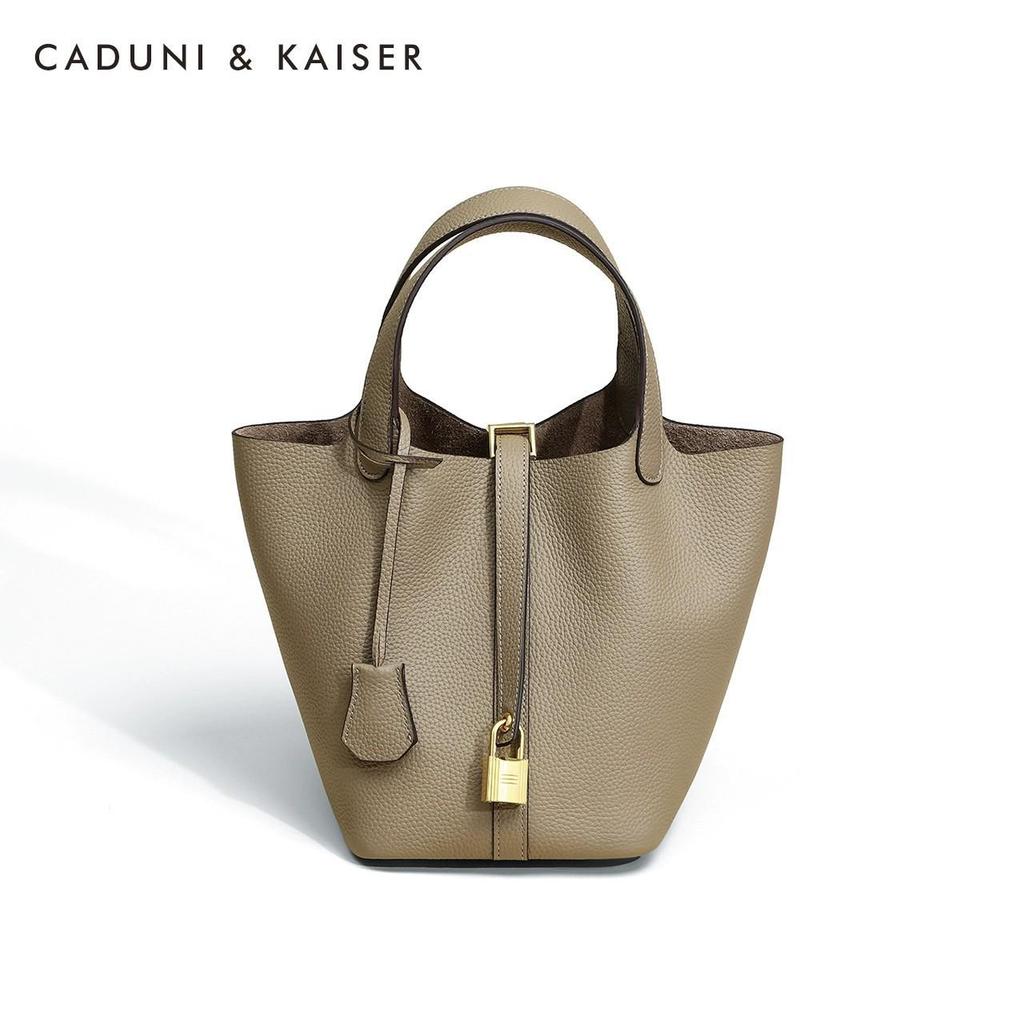 Women's Summer 2025 TOGO Cowhide Bucket Tote Bag