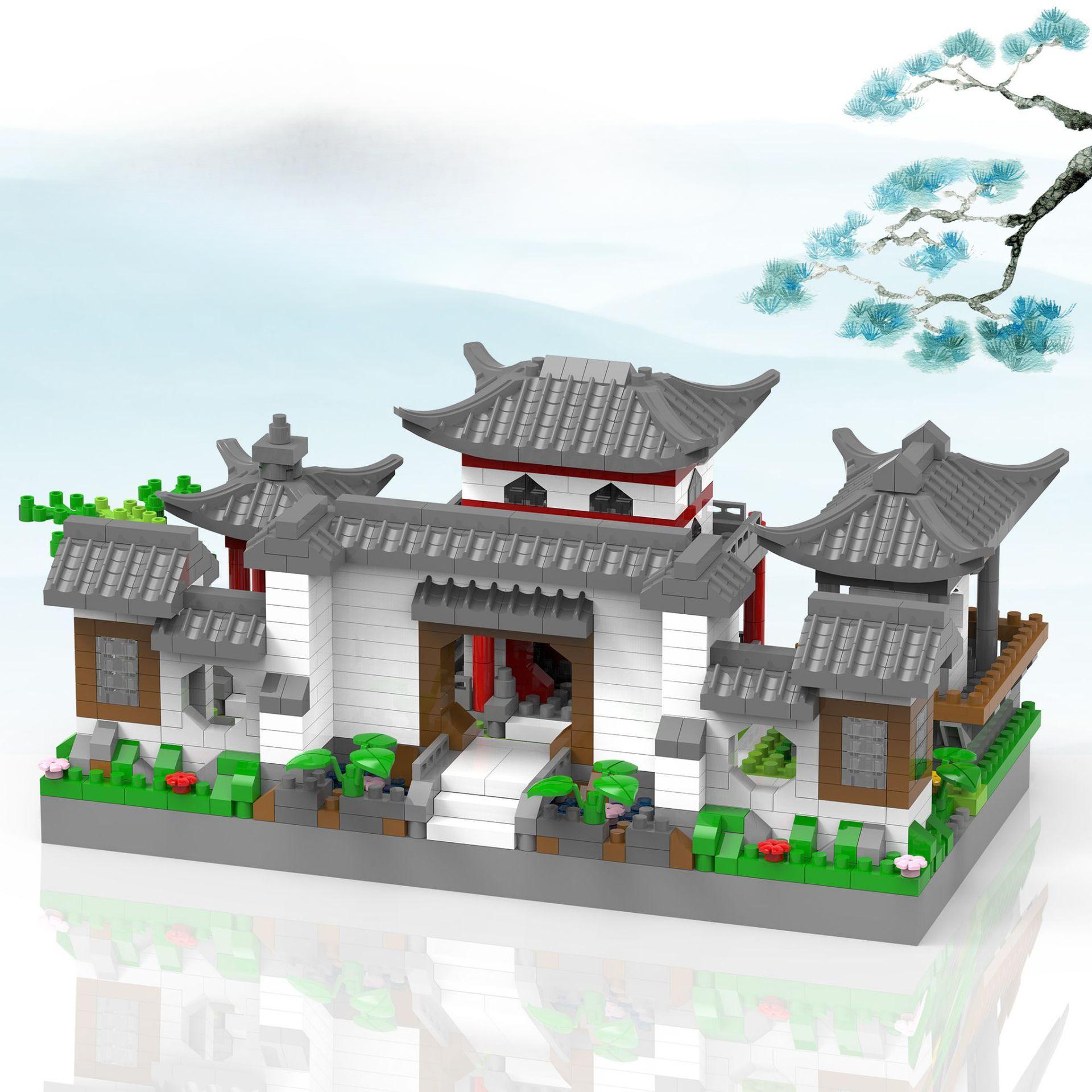 

Древняя архитектура сада Сучжоу «три в одном» представляет большую сложность 26*19*9cm